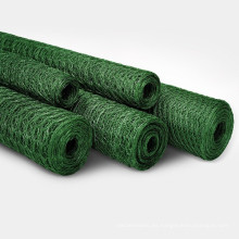 Rollo de malla de alambre hexagonal recubierto de PVC verde de China Anping
